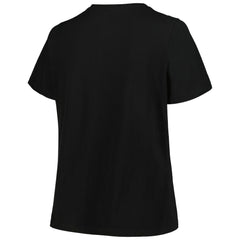 Brooklyn Nets Profile Women's Plus Size Arch Over Logo V-Neck T-Shirt Black