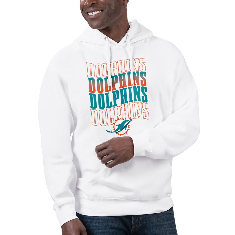 Miami Dolphins Starter Unisex Name Drop Logo Pullover Hoodie White