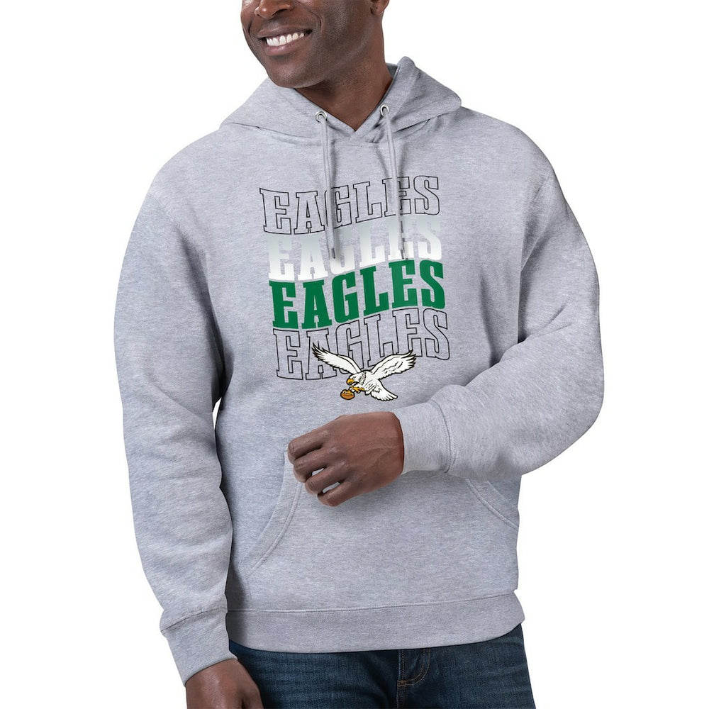 Philadelphia Eagles Starter Unisex Throwback Name Drop Pullover Hoodie Heather Gray