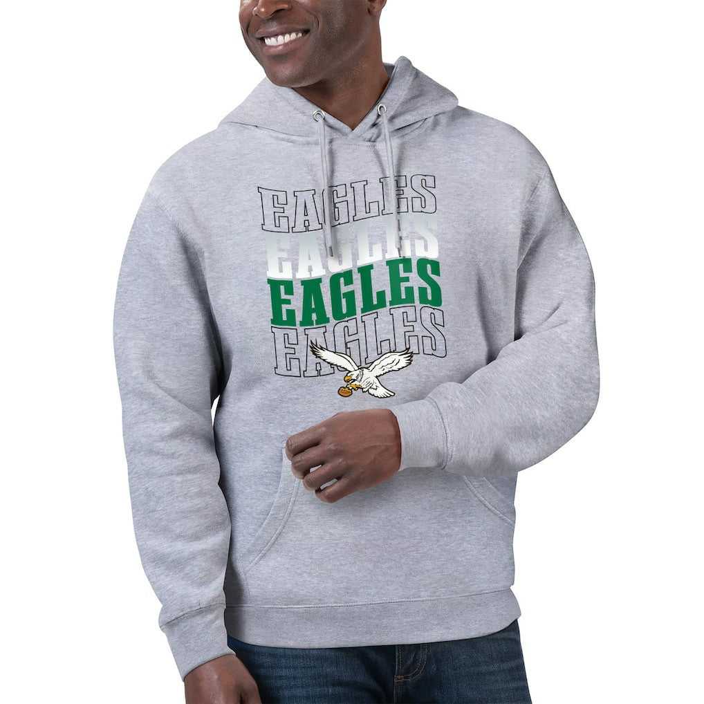 Philadelphia Eagles Starter Unisex Throwback Name Drop Pullover Hoodie Heather Gray