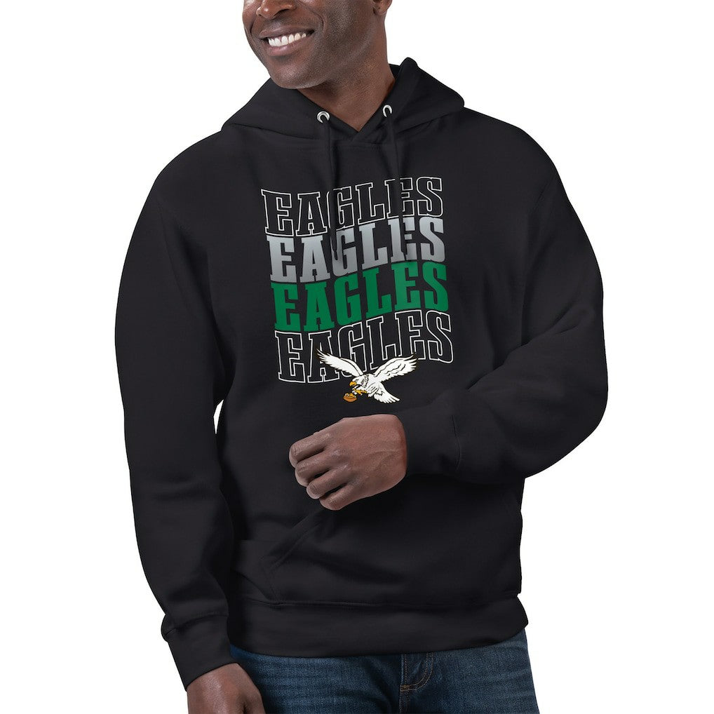 Philadelphia Eagles Starter Unisex Throwback Name Drop Pullover Hoodie Black