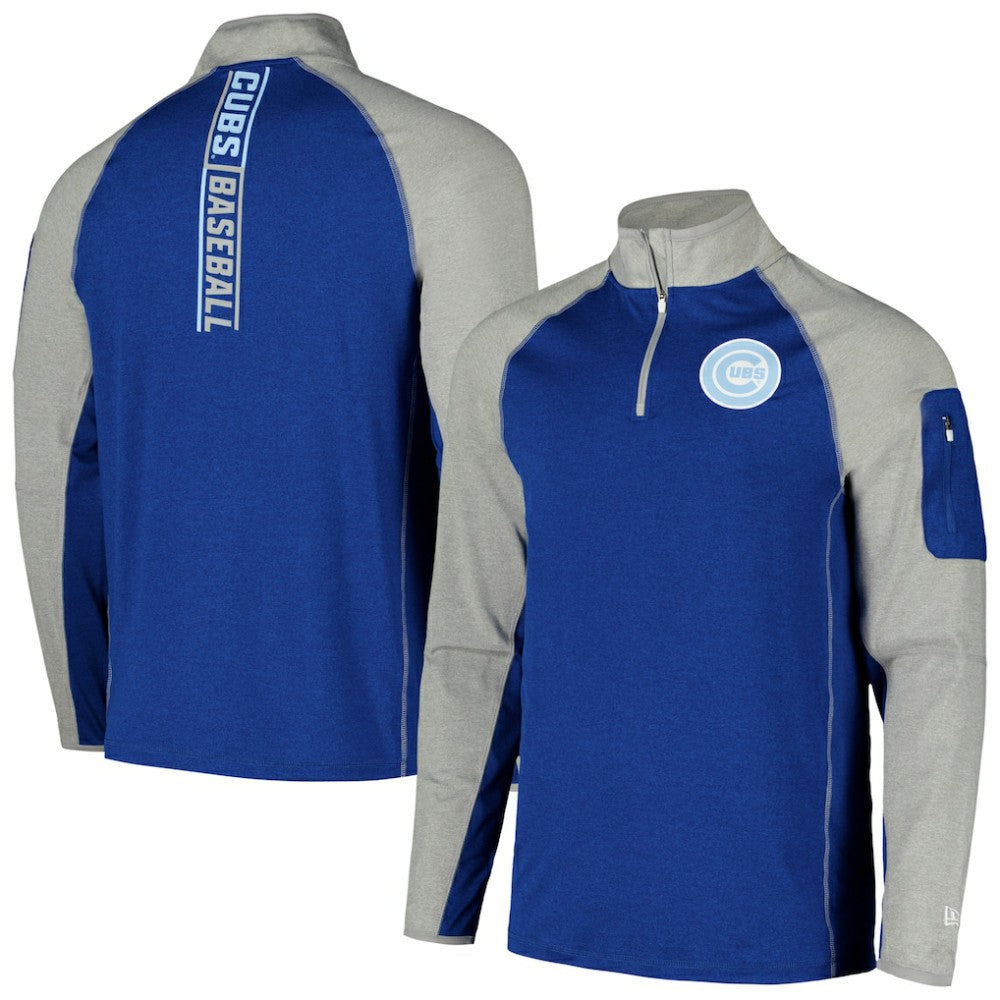 Chicago Cubs New Era Father's Day Raglan Quarter-Zip Top - Royal - New Era Discount