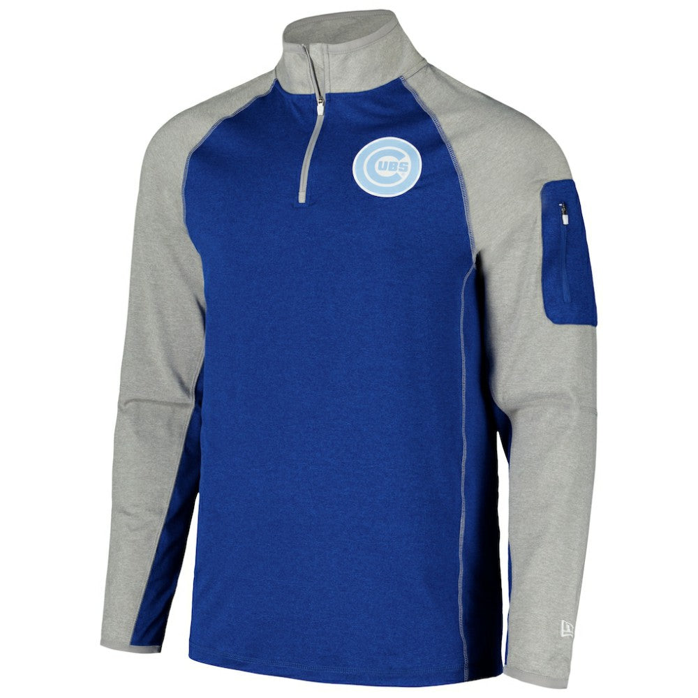 Chicago Cubs New Era Father's Day Raglan Quarter-Zip Top - Royal - New Era Discount