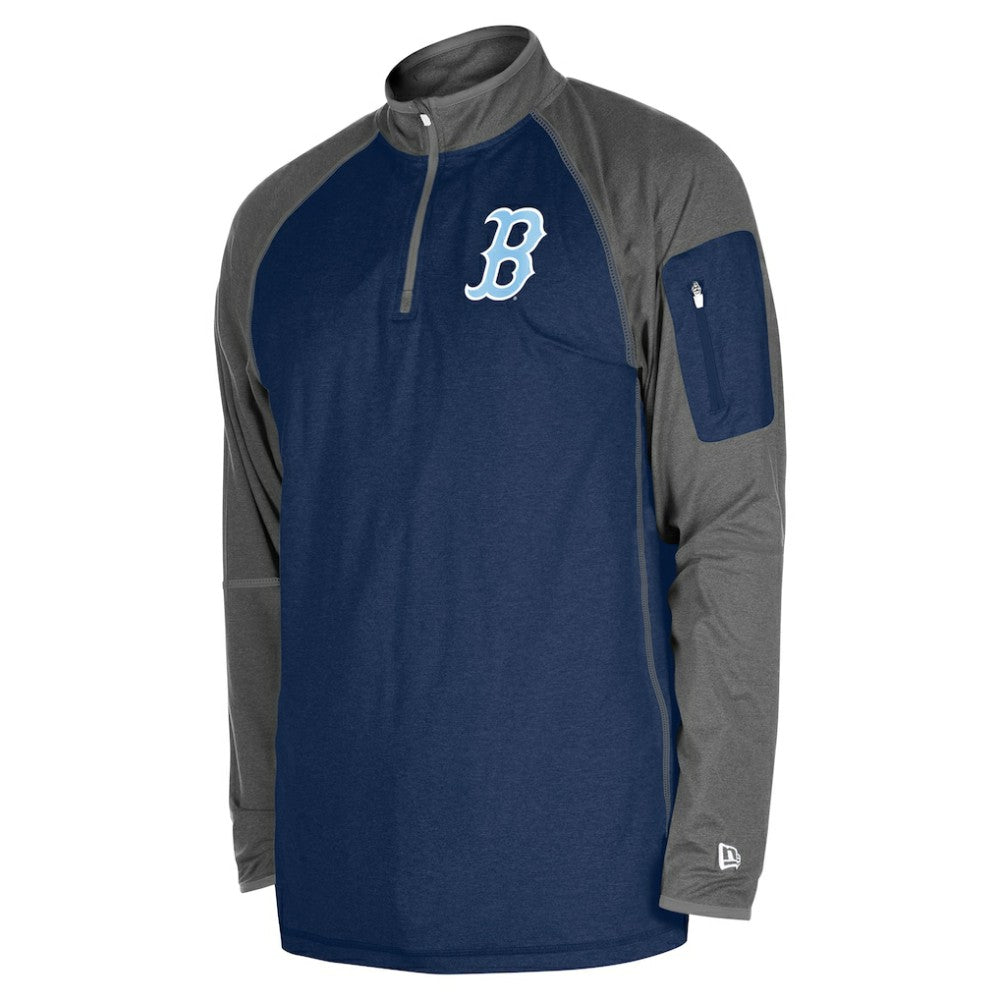 Boston Red Sox New Era Father's Day Raglan Quarter-Zip Top - Navy - New Era on Sale