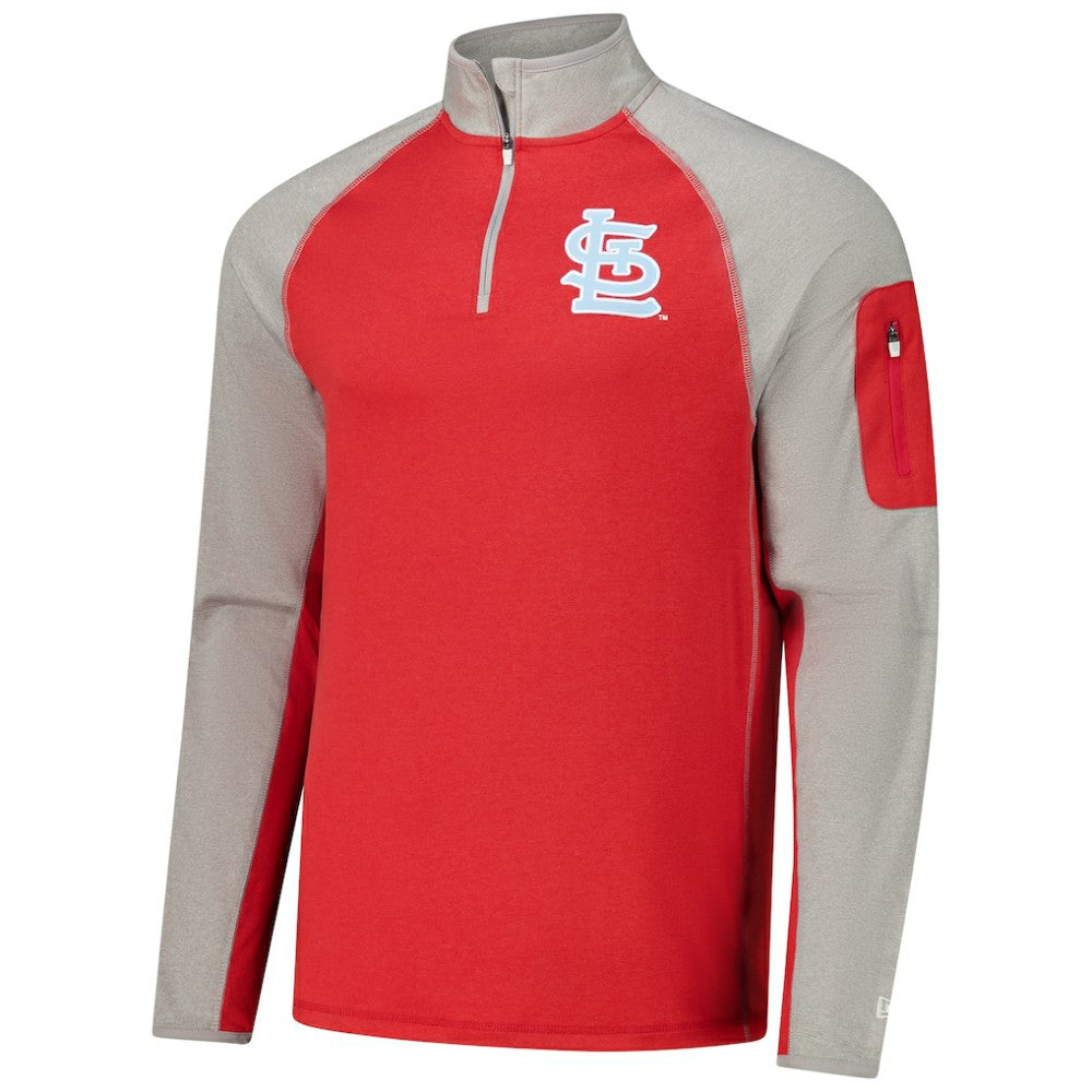 St. Louis Cardinals New Era Father's Day Raglan Quarter-Zip Top - Red - New Era Online