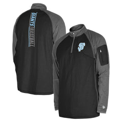 San Francisco Giants New Era Father's Day Raglan Quarter-Zip Top - Black - New Era Online
