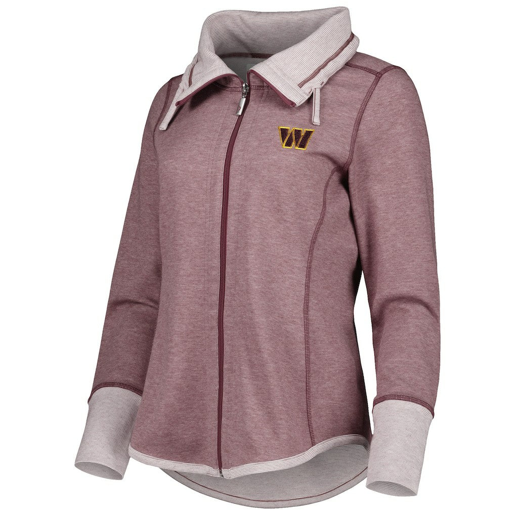 Washington Commanders Women's Sport Sun Fade Full-Zip Sweatshirt Burgundy