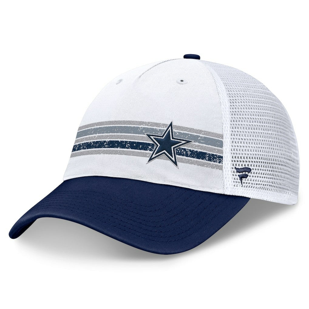 Fanatics Dallas Cowboys Fundamentals Flawless Stripe Trucker Adjustable Hat White/Navy