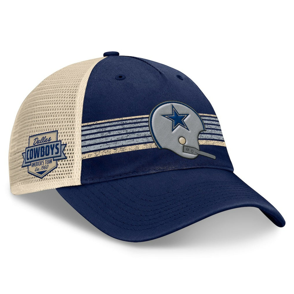 Fanatics Dallas Cowboys Retro Fundamentals Stripes Trucker Adjustable Hat Navy/Natural