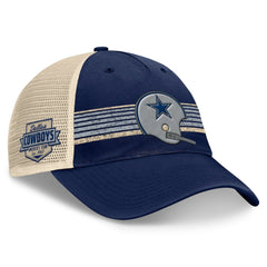 Fanatics Dallas Cowboys Retro Fundamentals Stripes Trucker Adjustable Hat Navy/Natural
