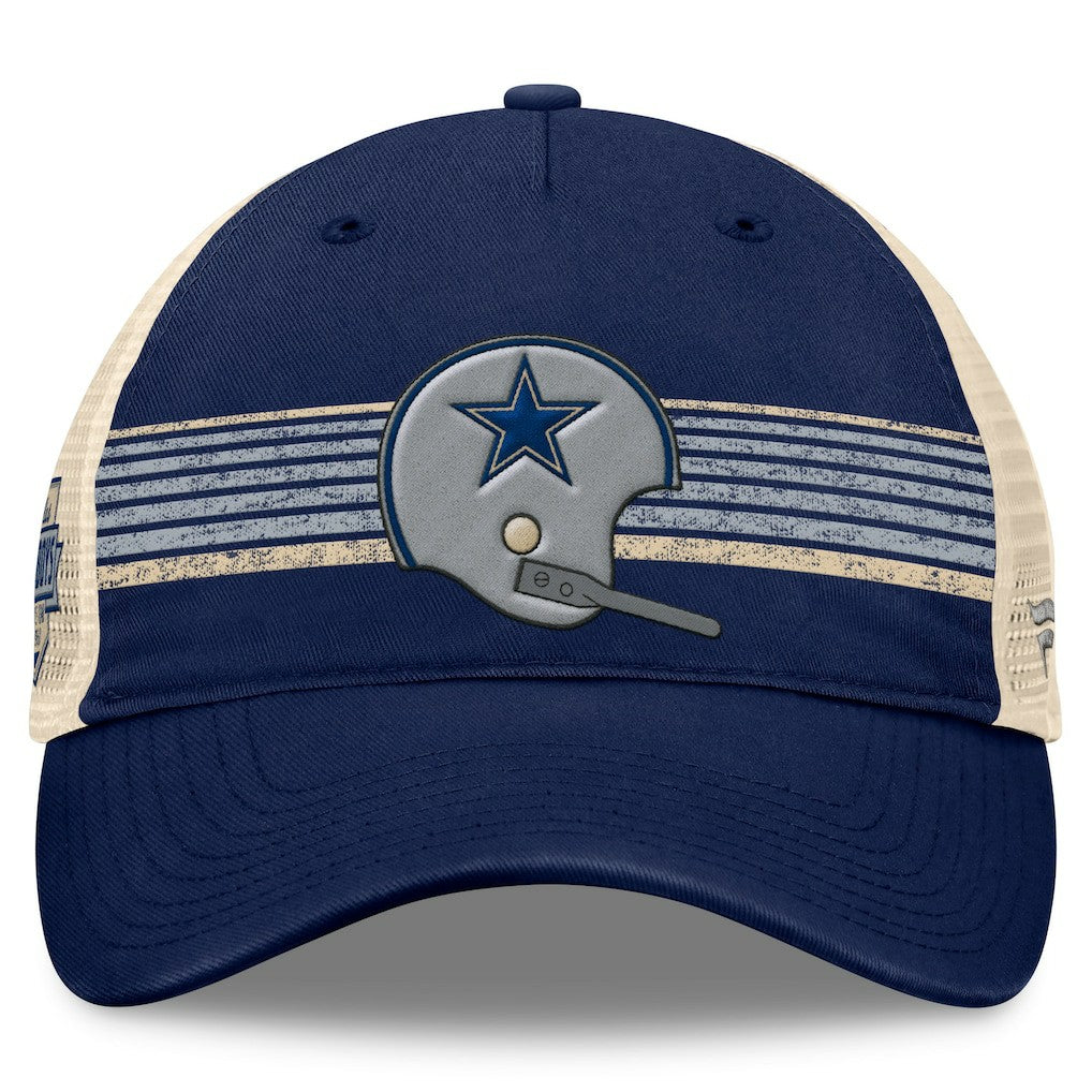 Fanatics Dallas Cowboys Retro Fundamentals Stripes Trucker Adjustable Hat Navy/Natural
