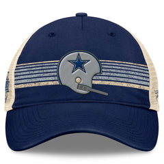 Fanatics Dallas Cowboys Retro Fundamentals Stripes Trucker Adjustable Hat Navy/Natural