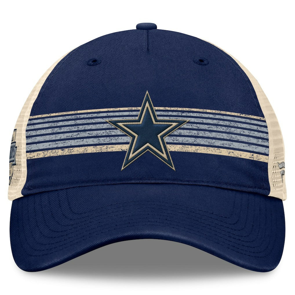 Fanatics Dallas Cowboys Fundamentals Stripes Trucker Adjustable Hat Navy/Natural