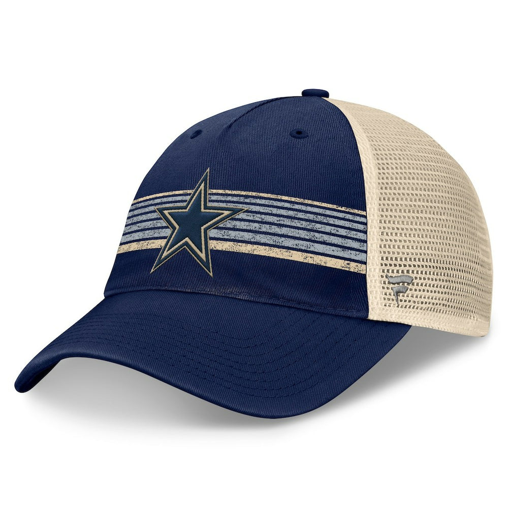 Fanatics Dallas Cowboys Fundamentals Stripes Trucker Adjustable Hat Navy/Natural