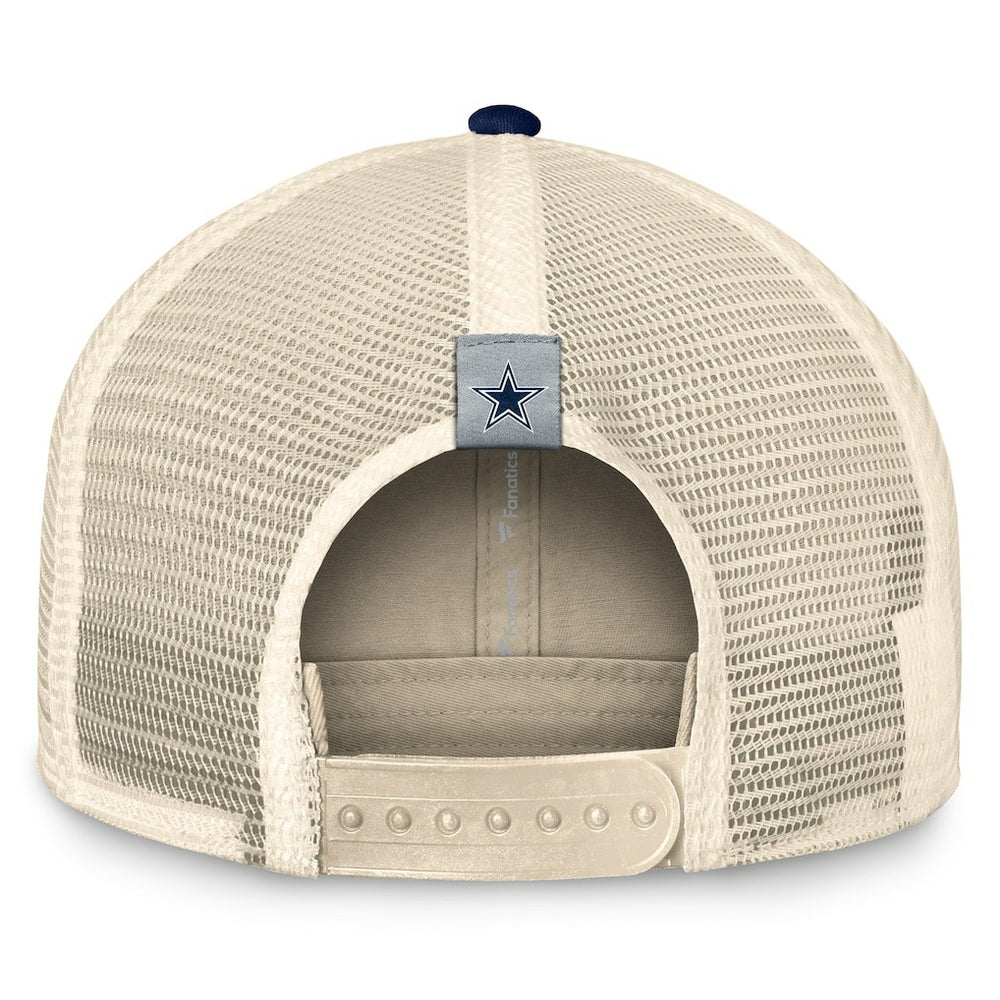 Fanatics Dallas Cowboys Fundamentals Diamond Stripes Trucker Adjustable Hat Stone/Navy