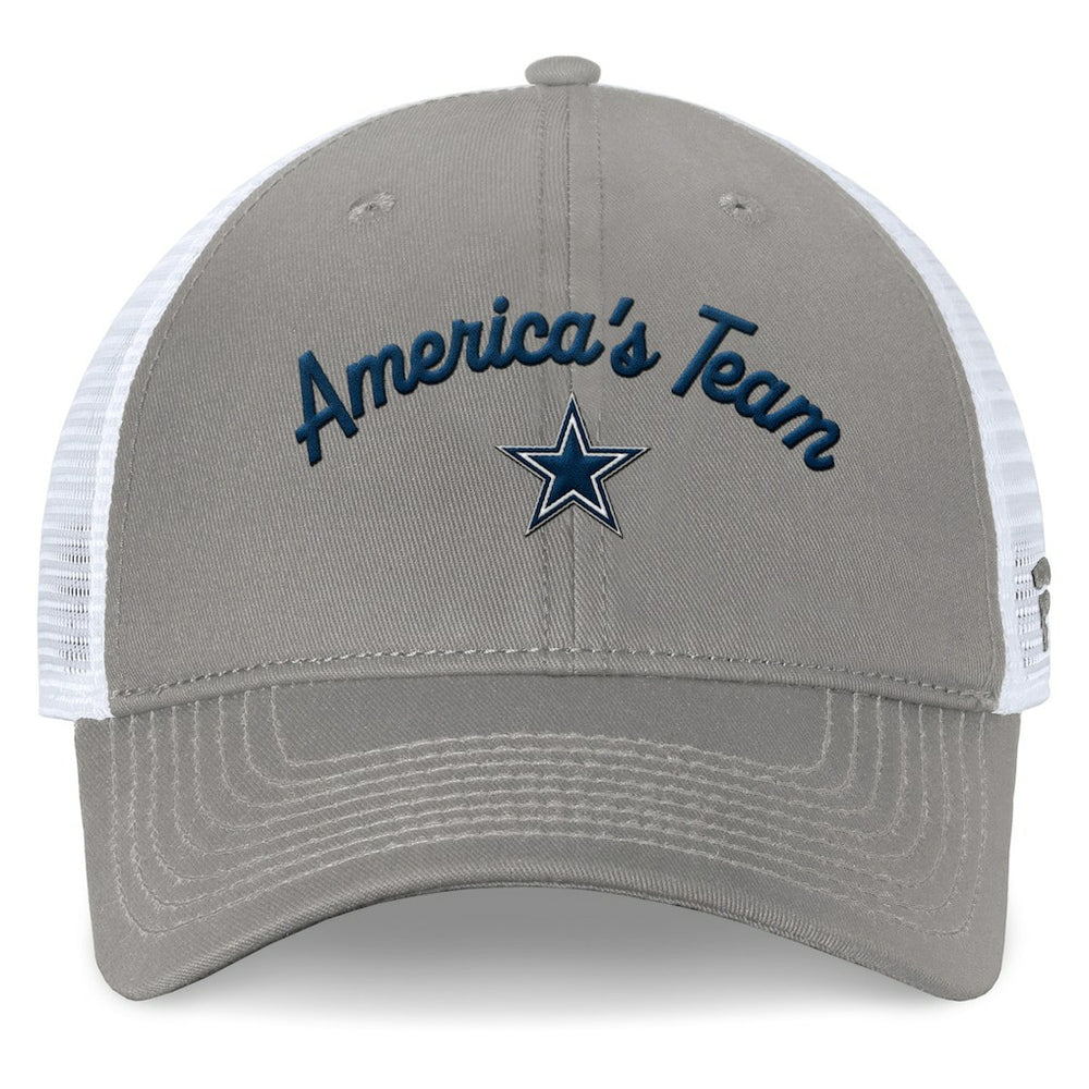 Fanatics Dallas Cowboys Women's Fundamentals Slogan Trucker Adjustable Hat Gray/White