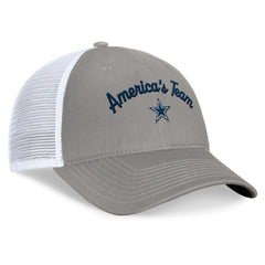 Fanatics Dallas Cowboys Women's Fundamentals Slogan Trucker Adjustable Hat Gray/White