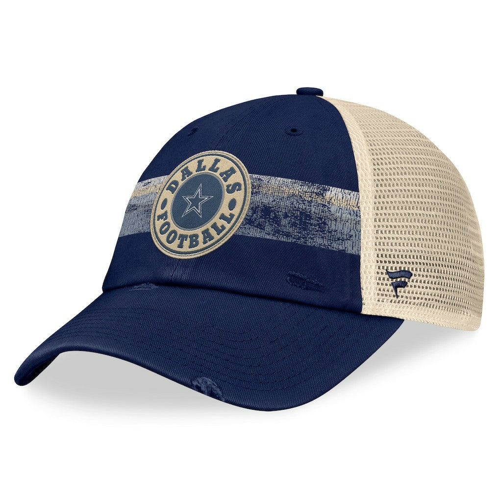 Fanatics Dallas Cowboys Heritage Facemask Trucker Adjustable Hat Navy/Natural