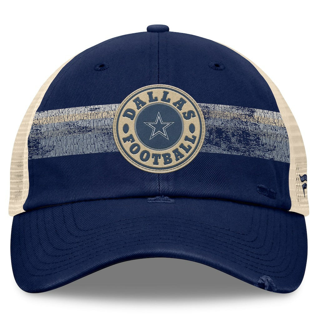 Fanatics Dallas Cowboys Heritage Facemask Trucker Adjustable Hat Navy/Natural