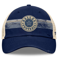 Fanatics Dallas Cowboys Heritage Facemask Trucker Adjustable Hat Navy/Natural