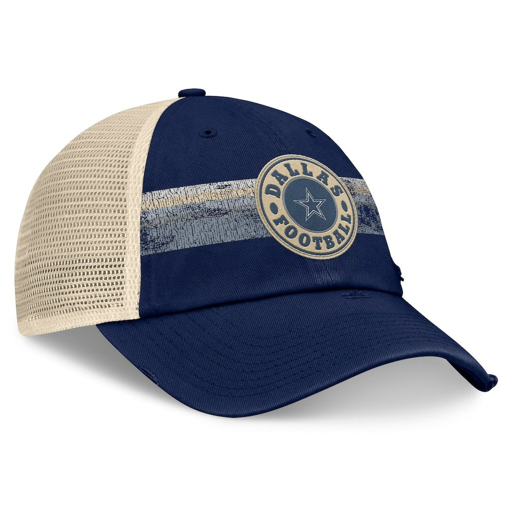 Fanatics Dallas Cowboys Heritage Facemask Trucker Adjustable Hat Navy/Natural