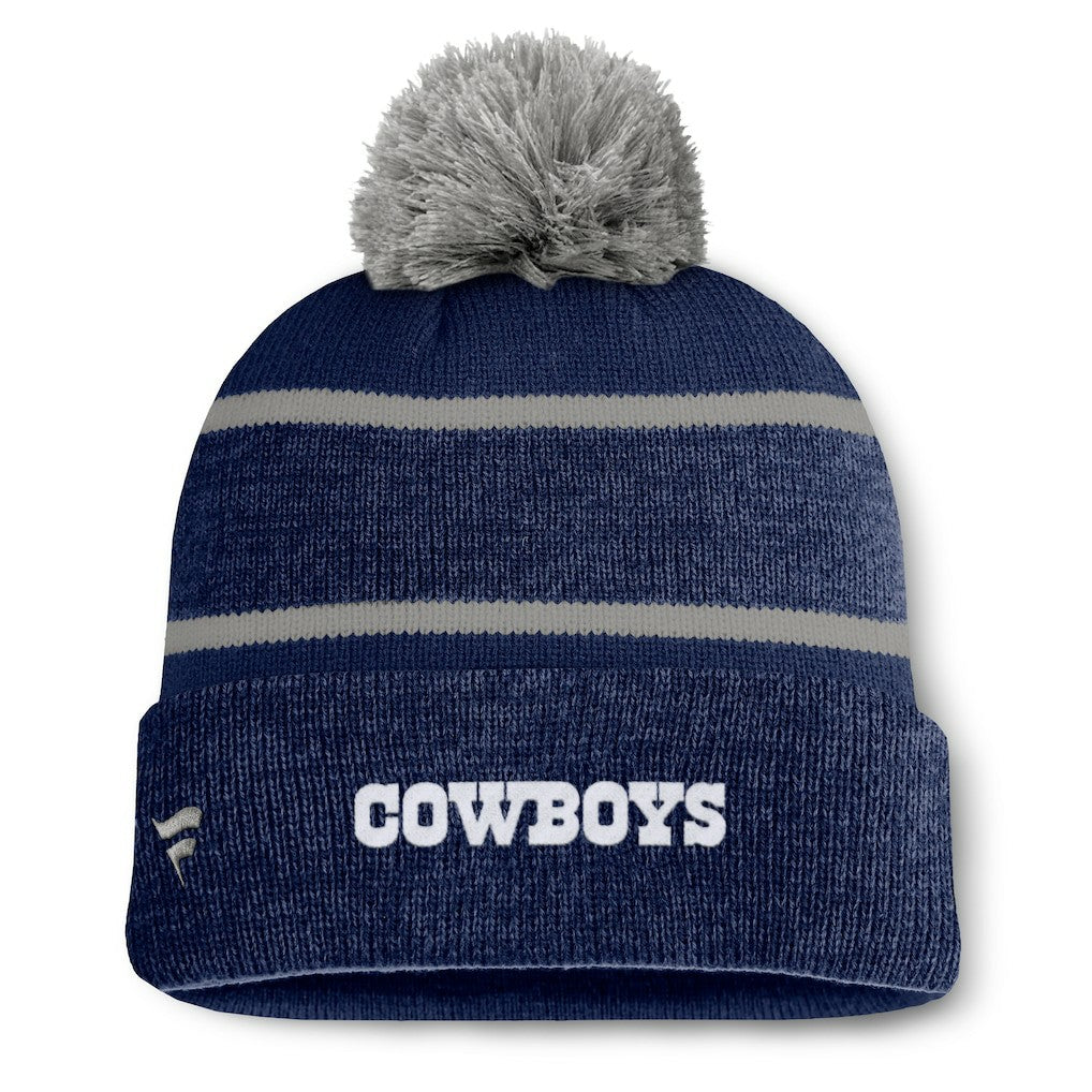 Fanatics Dallas Cowboys Fundamentals Holding Cuffed Knit Hat with Pom Navy
