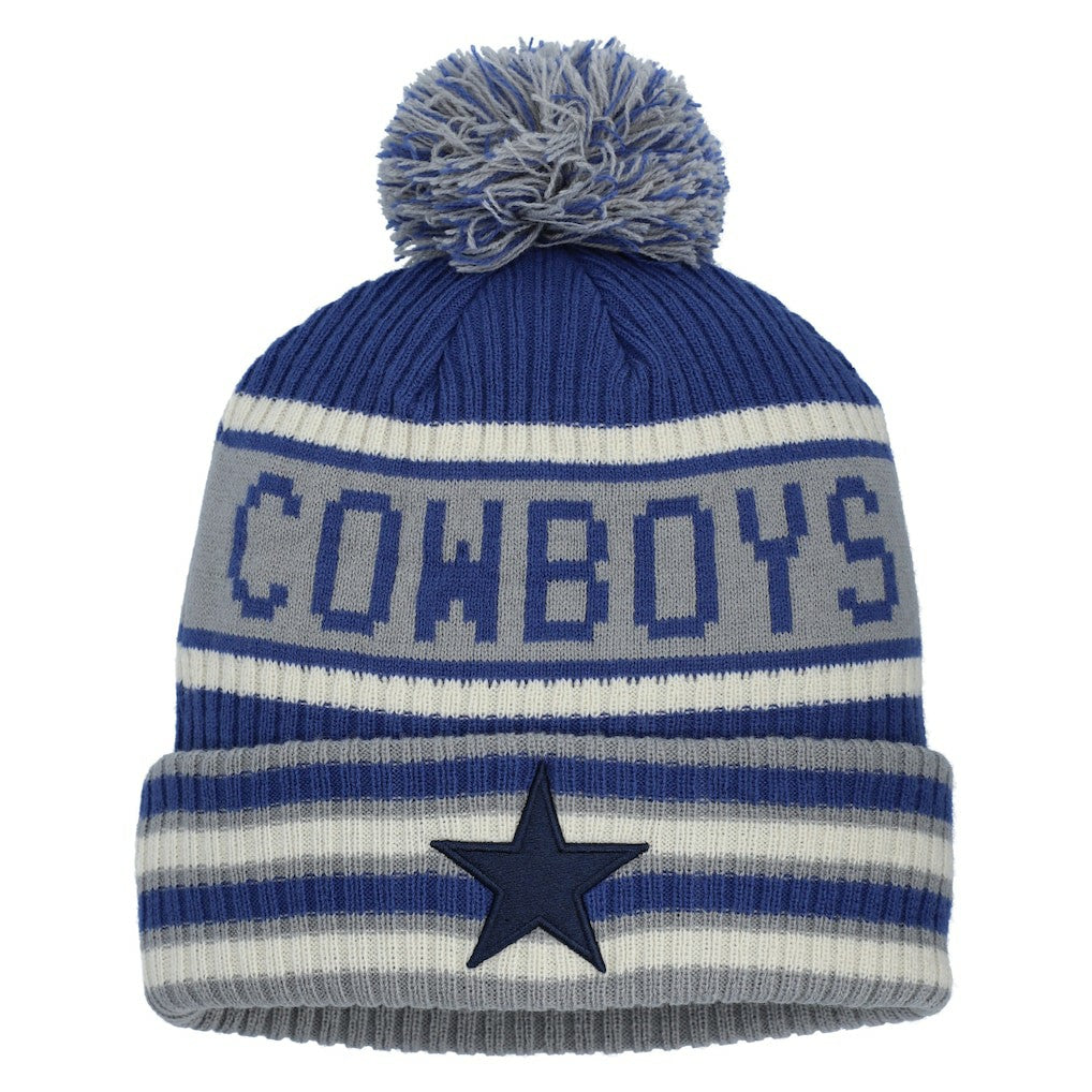 Fanatics Dallas Cowboys Heritage Blindside Cuffed Knit Hat with Pom Navy