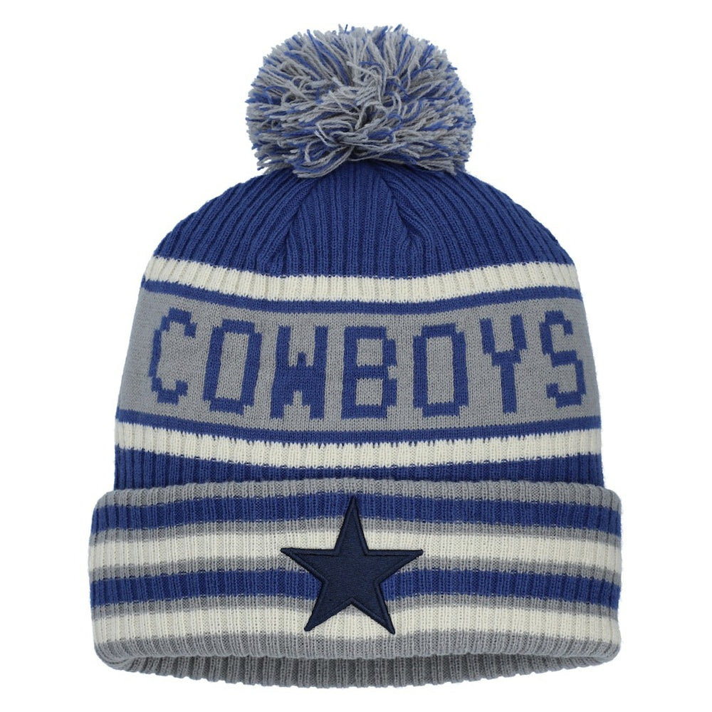 Fanatics Dallas Cowboys Heritage Blindside Cuffed Knit Hat with Pom Navy