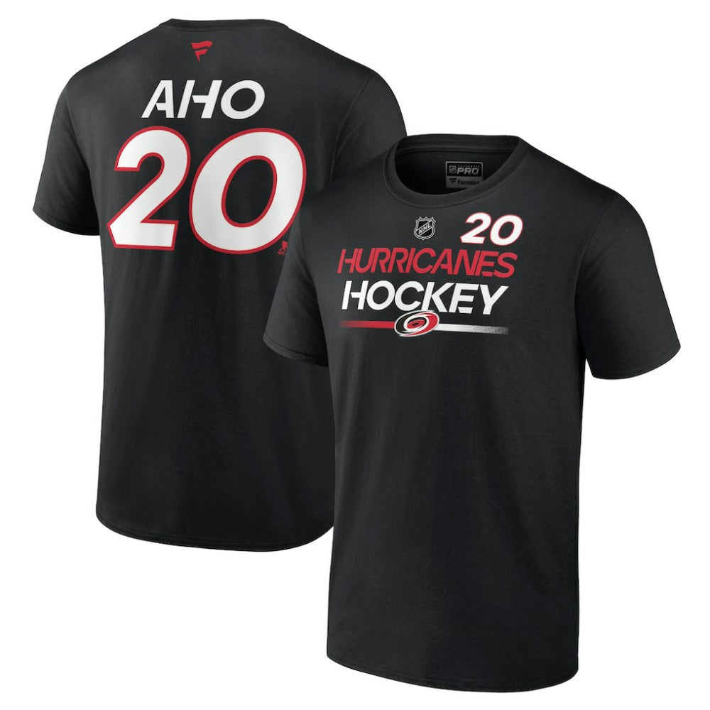 Sebastian Aho Carolina Hurricanes Fanatics  Authentic Pro Prime Name & Number T-Shirt - Black - NHL 200852371
