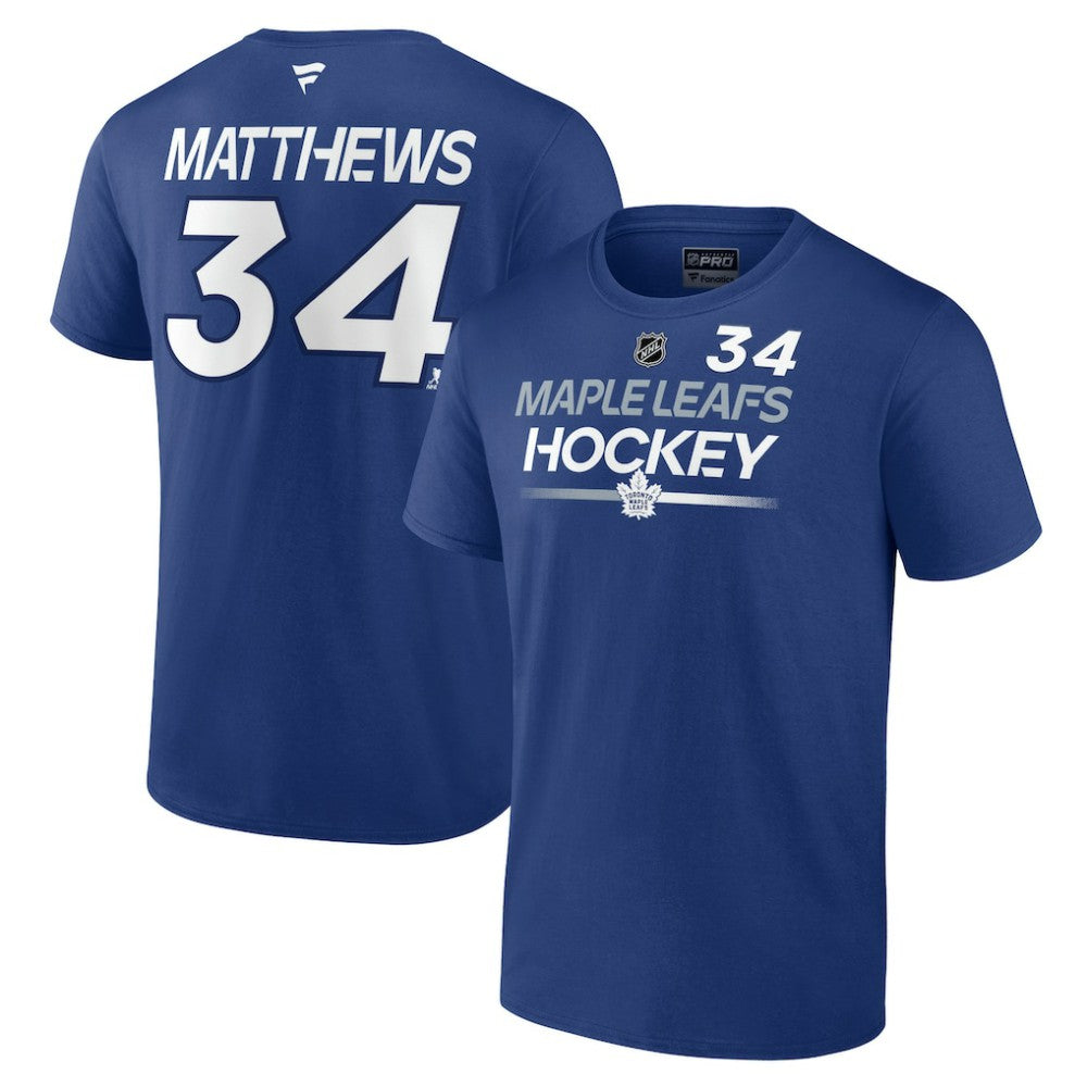 Auston Matthews Toronto Maple Leafs Fanatics  Authentic Pro Prime Name & Number T-Shirt - Blue - NHL 200852468