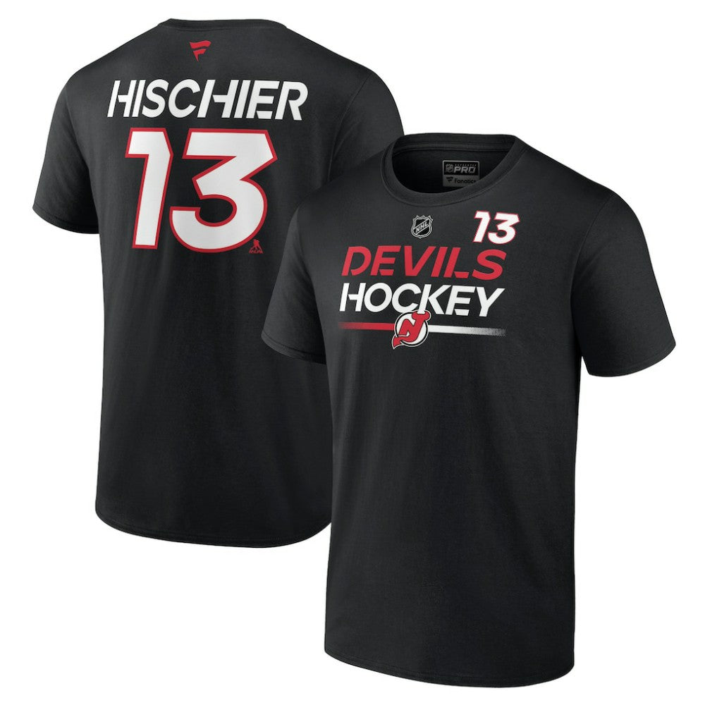 Nico Hischier New Jersey Devils Fanatics  Authentic Pro Prime Name & Number T-Shirt - Black - NHL 200852476