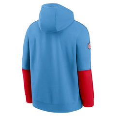 Nike Tennessee Titans Oilers Throwback Alternate Logo Club Tri-Blend Pullover Hoodie Light Blue