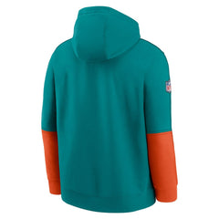 Nike Miami Dolphins Throwback Logo Club Tri-Blend Pullover Hoodie Aqua