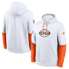 Nike Cleveland Browns Throwback Logo Club Tri-Blend Pullover Hoodie White