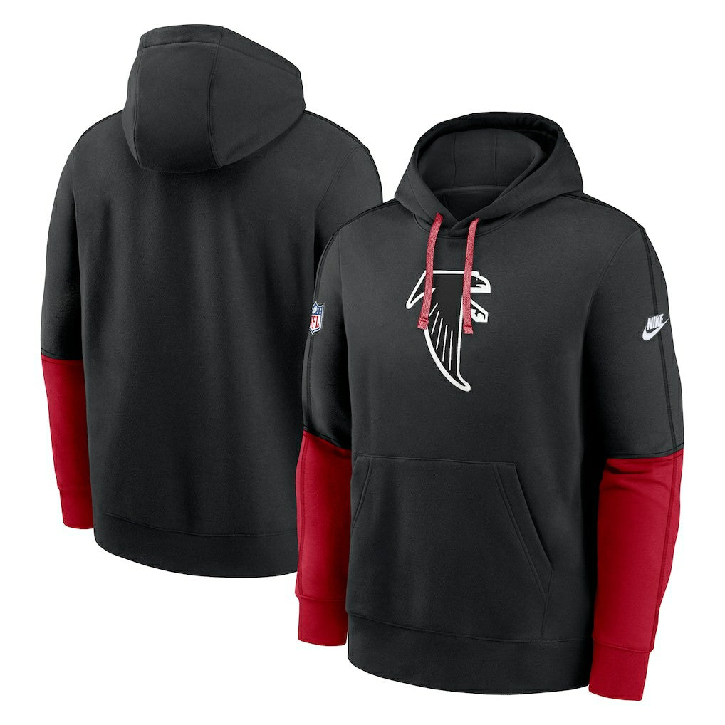 Nike Atlanta Falcons Throwback Logo Club Tri-Blend Pullover Hoodie Black