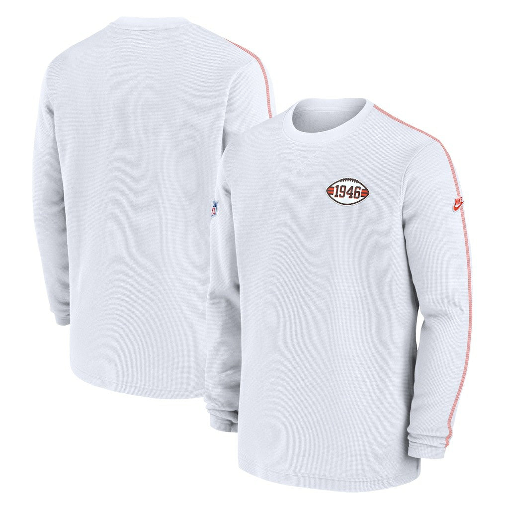 Nike Cleveland Browns Alternate Logo Coach Long Sleeve Top White