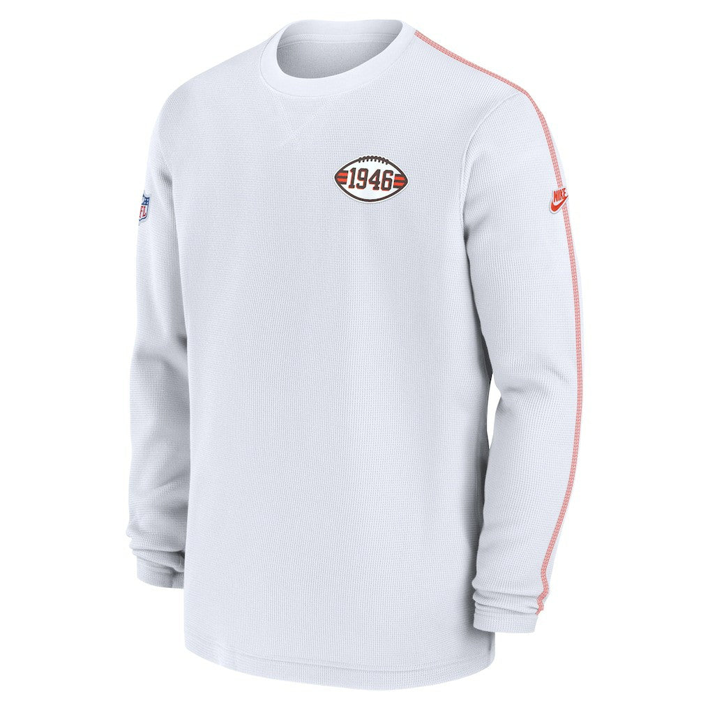 Nike Cleveland Browns Alternate Logo Coach Long Sleeve Top White