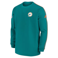 Nike Miami Dolphins Alternate Logo Coach Long Sleeve Top Aqua