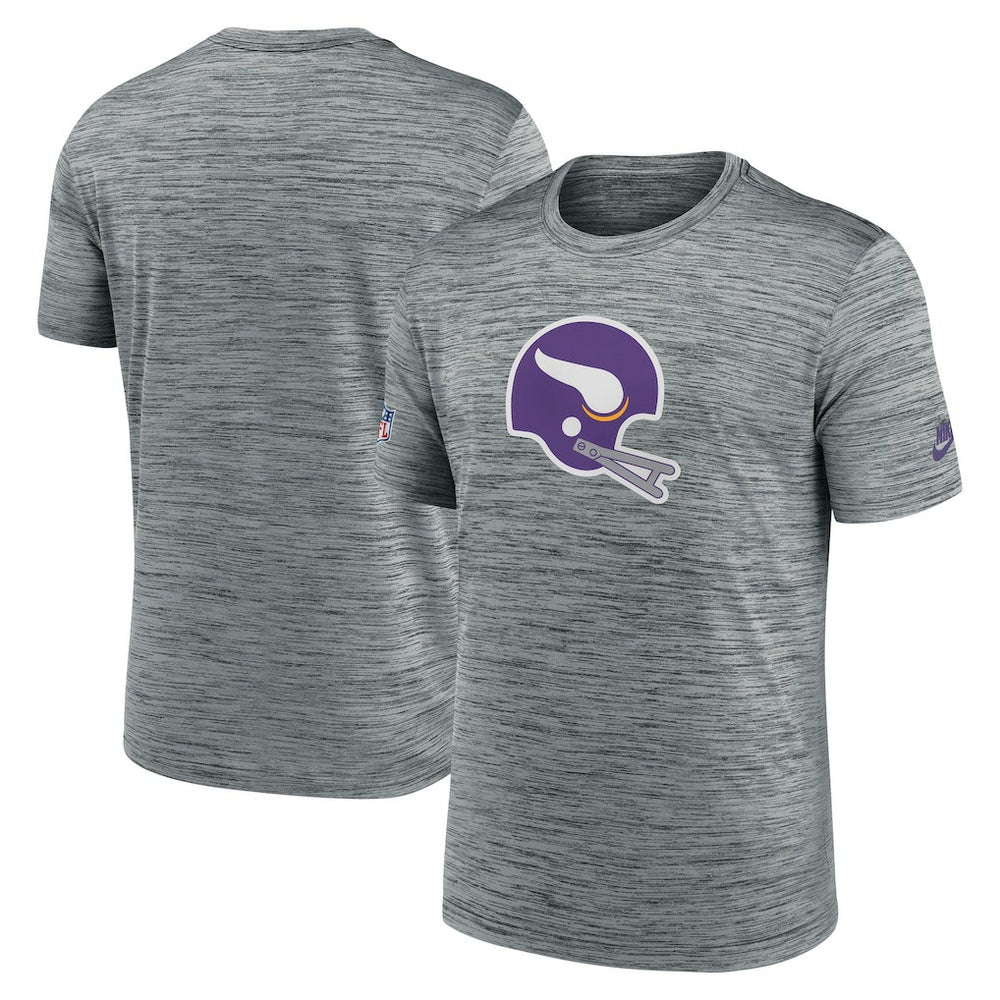 Nike Minnesota Vikings Sideline Velocity Throwback Logo Dri-FIT T-Shirt Gray