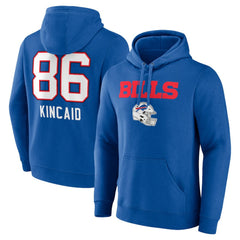 Dalton Kincaid Buffalo Bills Team Wordmark Player Name & Number Pullover Hoodie Royal