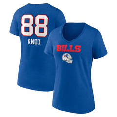 Dawson Knox Buffalo Bills Women's Team Wordmark Player Name & Number V-Neck T-Shirt Royal
