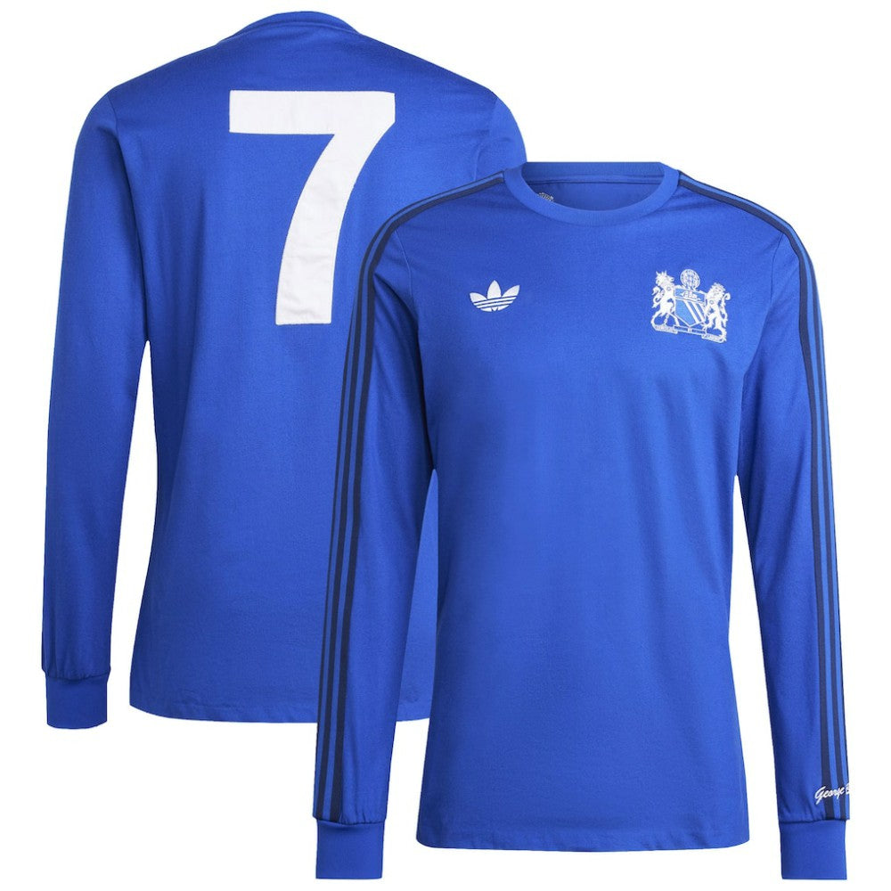 Manchester United x George Best Originals Lifestyler Long Sleeve Jersey Blue - Adidas for sale