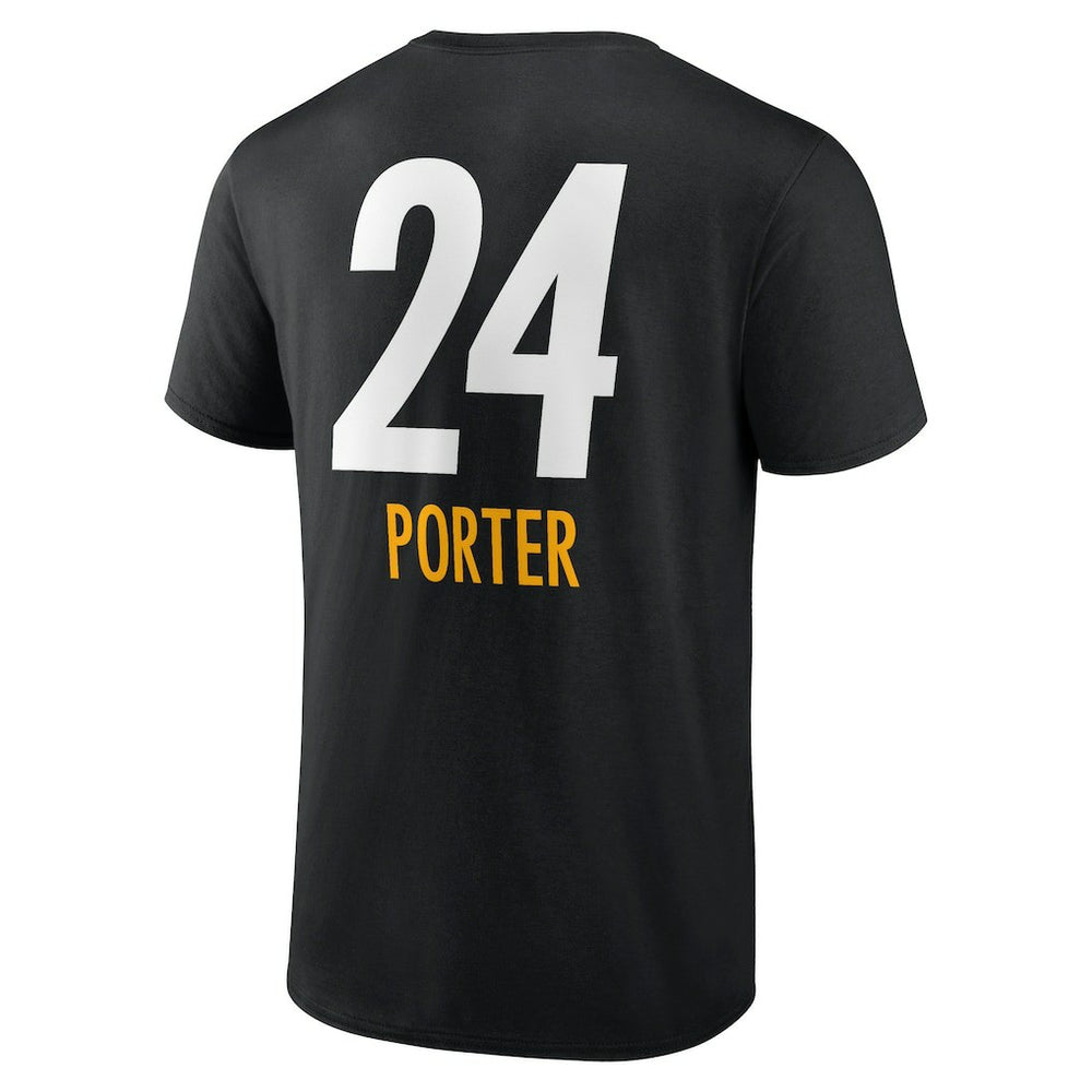 Joey Porter Jr. Pittsburgh Steelers Team Wordmark Player Name & Number T-Shirt Black