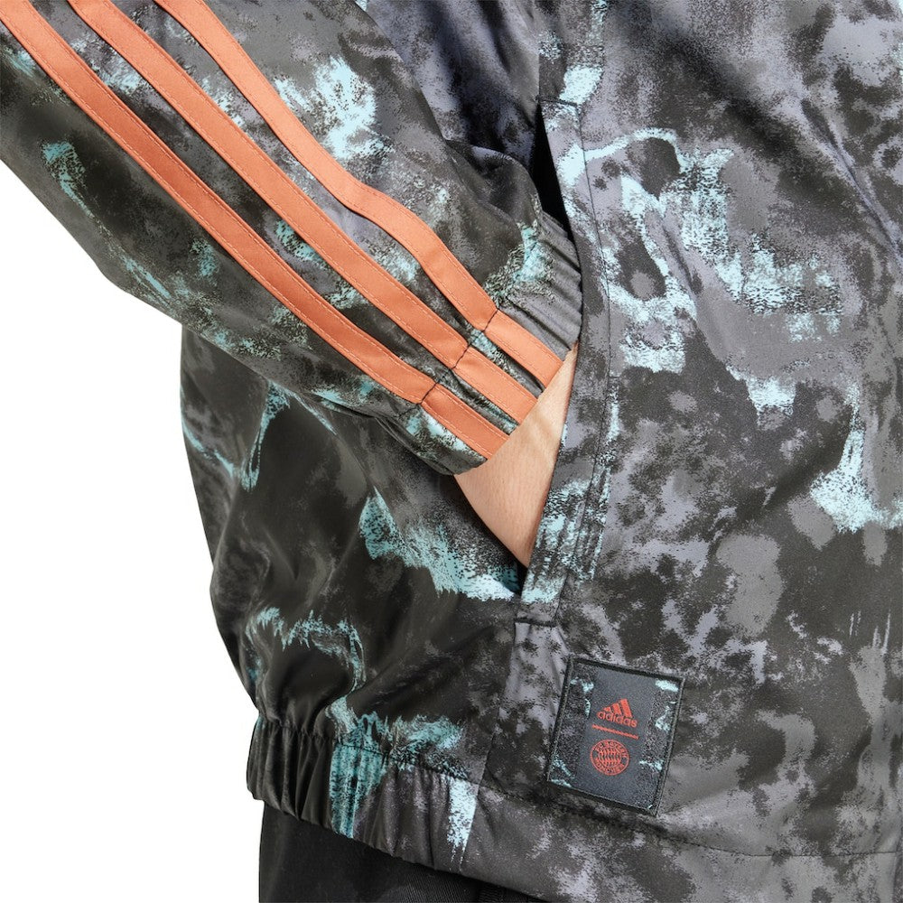 Bayern Munich Raglan Hoodie Windbreaker Full-Zip Jacket Camo - Adidas outlet