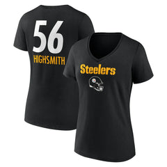 Alex Highsmith Pittsburgh Steelers Women's Team Wordmark Player Name & Number V-Neck T-Shirt Black