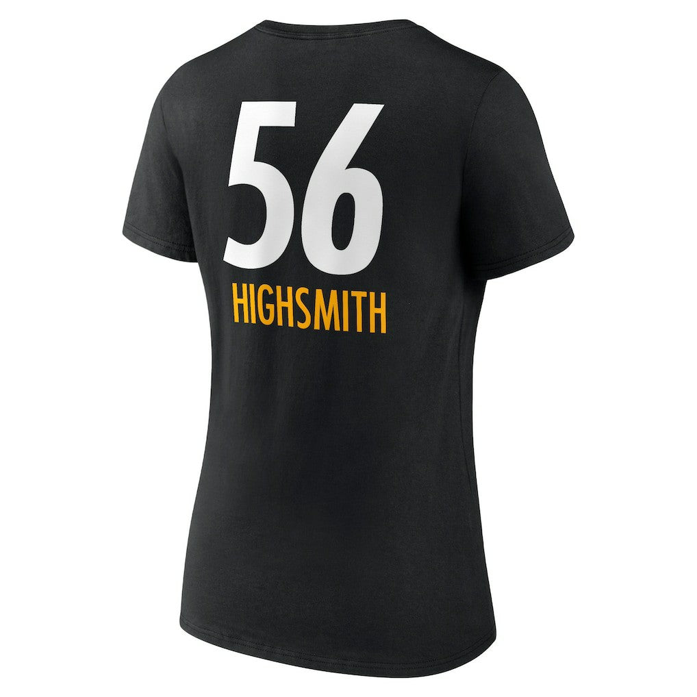 Alex Highsmith Pittsburgh Steelers Women's Team Wordmark Player Name & Number V-Neck T-Shirt Black
