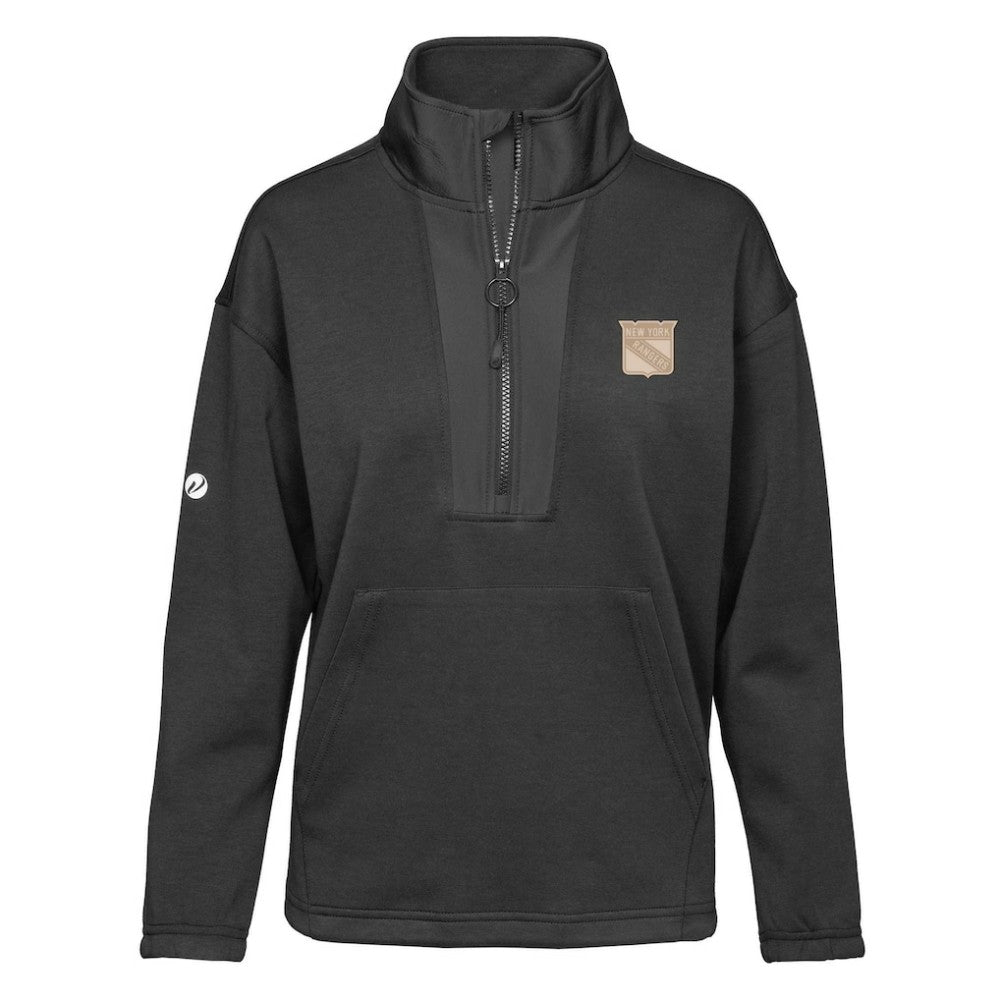 New York Rangers Levelwear Women's Await Quarter-Zip Pullover Top - Black - NHL 200855294