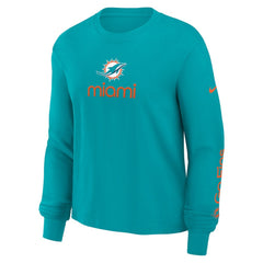 Nike Miami Dolphins Women's Boxy Long Sleeve T-Shirt Aqua
