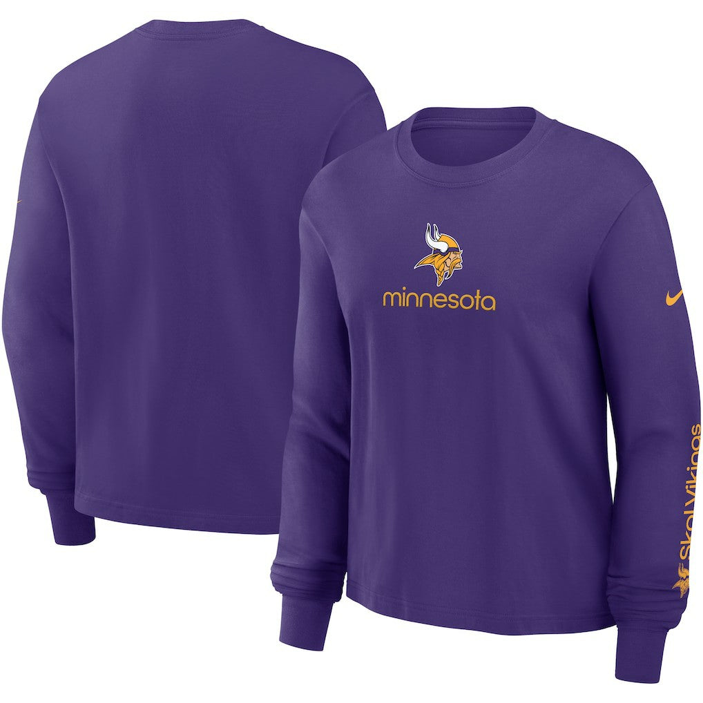 Nike Minnesota Vikings Women's Boxy Long Sleeve T-Shirt Purple