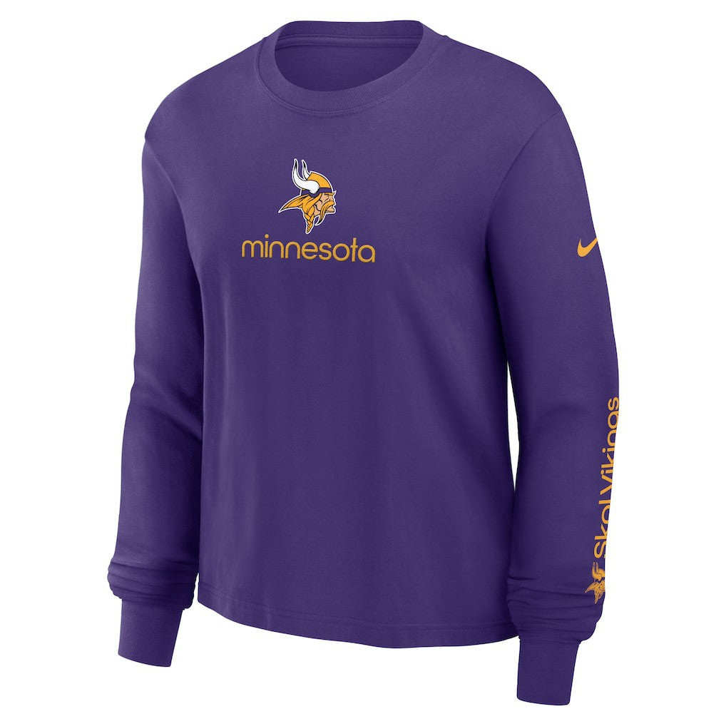 Nike Minnesota Vikings Women's Boxy Long Sleeve T-Shirt Purple